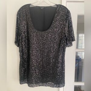 St. John Sequin Black Top